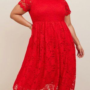 torrid - Midi Lace Fit And Flare Dress - 1X